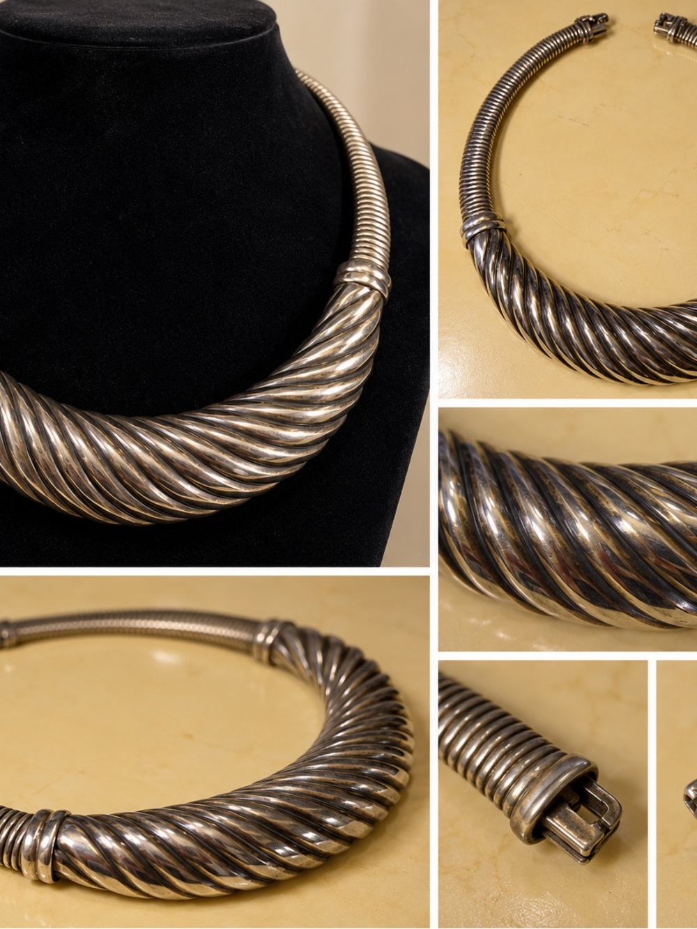 Givenchy Twisted Collar Necklace in Silver-Tone